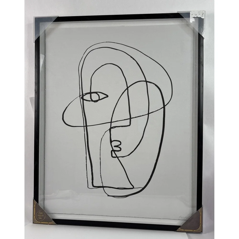 25x20 MAR  MONT HILL‎ Face Drawing Framed Open Box